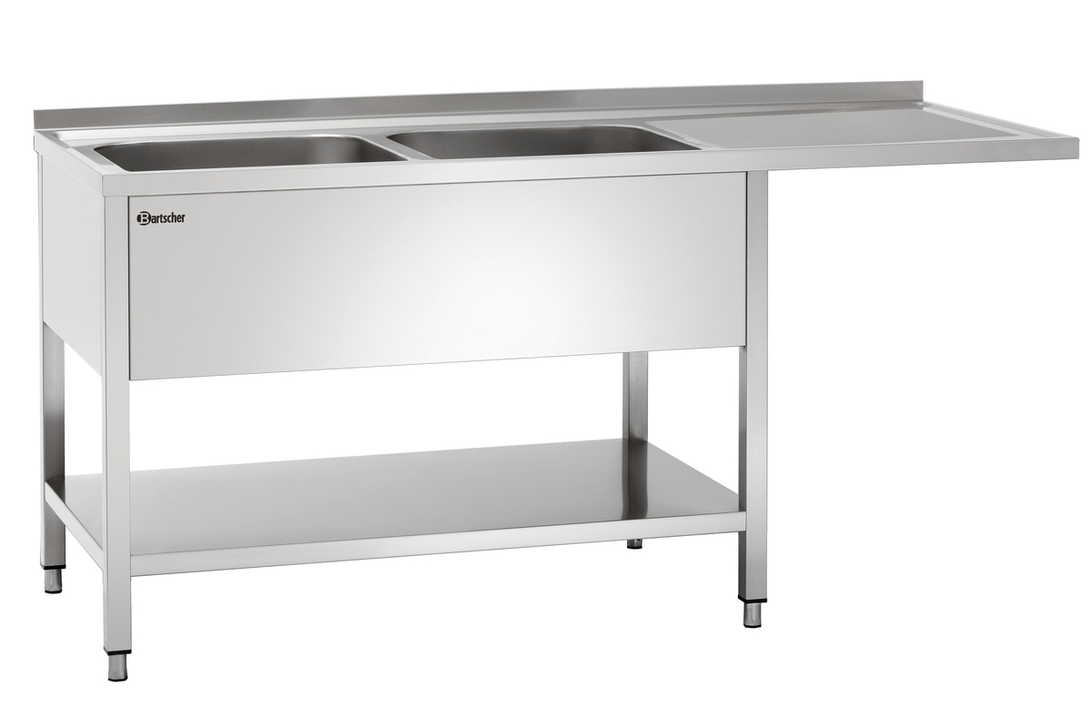 306350 Plonge laverie 700, L1600 2bass. GA - Bartscher – Image 1